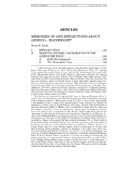 MEMORIES of and REFLECTIONS ABOUT GIDEON V. WAINWRIGHT Bruce R