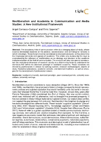 Neoliberalism and Academia in Communication and Media Studies: a New Institutional Framework