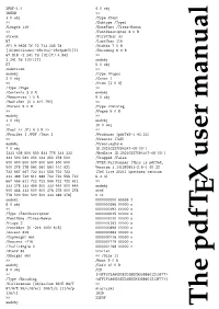 Pdftex Users Manual