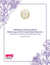 Quotations on Mentoring and Leadership TABLE of CONTENTS