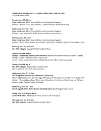 Schedule of Media Events – Olympic Team Trials Track & Field
