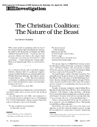 The Christian Coalition: the Nature of the Beast