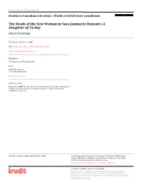 The Death of the New Woman in Sara Jeannette Duncan's A