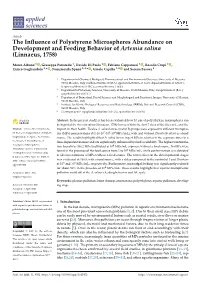 The Influence of Polystyrene Microspheres Abundance on Development and Feeding Behavior of Artemia Salina