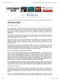 Tom Cooley: the Euro Exit