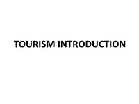 Tourism Introduction • 1