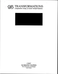 TRANSFORMATIONS B Comparative Study of Social Transformations