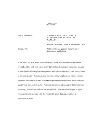 ABSTRACT Title of Document: ROBOTICS and the FUTURE OF