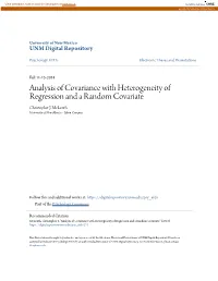 Analysis of Covariance with Heterogeneity of Regression and a Random Covariate Christopher J