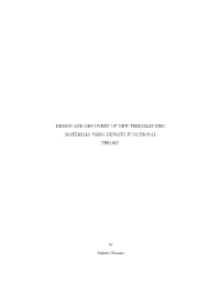 Design and Discovery of New Piezoelectric Materials Using Density Functional Theory