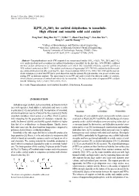 H3PW12O40/Sio2 for Sorbitol Dehydration to Isosorbide: High Efficient and Reusable Solid Acid Catalyst