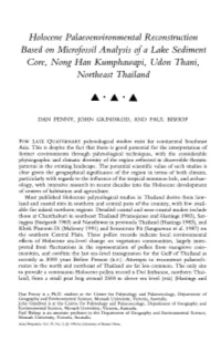 Holocene Palaeoenvironmental Reconstruction Based on Microfossil Analysis of a Lake Sediment Core, Nong Han Kumphawapi, Udon Thani, Northeast Thailand