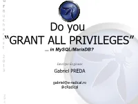 In Mysql/Mariadb?