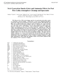 Next Generation Smoke-Eater and Ammonia Filters for Post Fire Cabin Atmosphere Cleanup and Spacesuits