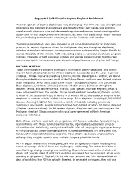 Suggested Guidelines for Captive Elephant Enrichment The