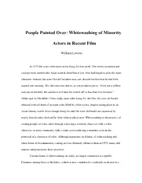 Whitewashing of Minority