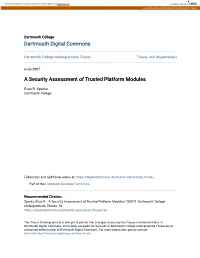 A Security Assessment of Trusted Platform Modules