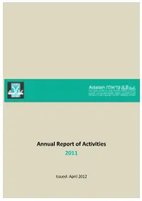 Annual Report of Activities 2011