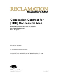 Concession Contract for [TBD] Concession Area