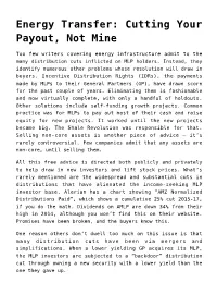 Energy Transfer: Cutting Your Payout, Not Mine