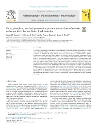 Facies, Phosphate, and Fossil Preservation Potential Across a Lower Cambrian Carbonate Shelf, Arrowie Basin, South Australia