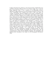 I Studied at the University of Florence with Arrigo Castellani, and I Had There Also My Ph.D