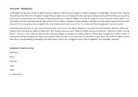Instructions – Writing Rules in the Beginning, the Man Painted to Tell