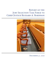 Report of the Jury Selection Task Force to Chief Justice Richard A