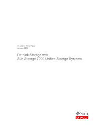 Rethink Storage with Sun Storage 7000 Systems