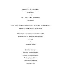 Seizing Victory from the Jaws of Deterrence: Preservation and Public Memory