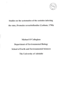Studies on the Systematics of the Cestodes Infecting the Emu
