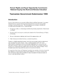 Tasmanian Government Submission 1999