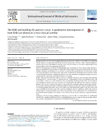 A Qualitative Investigation of How EHR Use Obstructs a Vital Clinical Activity