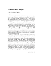 An Elizabethan Enigma