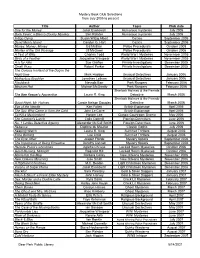 Book Club Back List
