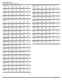 Dallas Public Library Hours and Branch Locations