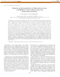 Molecular Phylogenetics of Melastomataceae and Memecylaceae: Implications for Character Evolution1