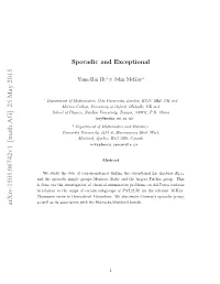 Sporadic and Exceptional