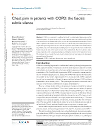 Chest Pain in Patients with COPD: the Fascia's Subtle Silence