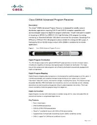 Data Sheet, Cisco D9854 Advanced Program Receiver