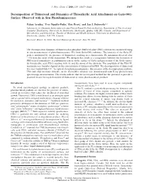 Decomposition of Thimerosal and Dynamics of Thiosalicylic Acid Attachment on Gaas(001) Surface Observed with in Situ Photoluminescence