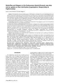 Greece): New Data and an Update on Their Distribution (Lepidoptera: Hesperioidea & Papilionoidea)