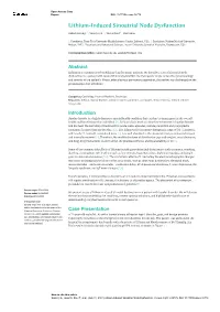 Lithium-Induced Sinoatrial Node Dysfunction