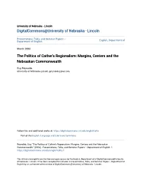Margins, Centers and the Nebraskan Commonwealth