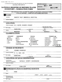National Register of Historic Places Inventory - Nomination Form