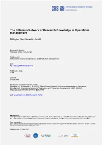 The Diffusion Network of Research Knowledge in Operations Management