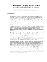 Considerations in the Use of the Latin Script in Variant Internationalized Top-Level Domains