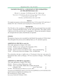 FOURTH UPDATE to a CHECKLIST of the LEPIDOPTERA of the BRITISH ISLES , 2013 1 David J
