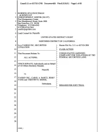 Inc., Et Al. 11-CV-02732-Consolidated Amended Class Action