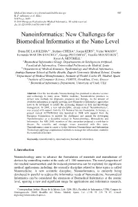 Nanoinformatics: New Challenges for Biomedical Informatics at the Nano Level